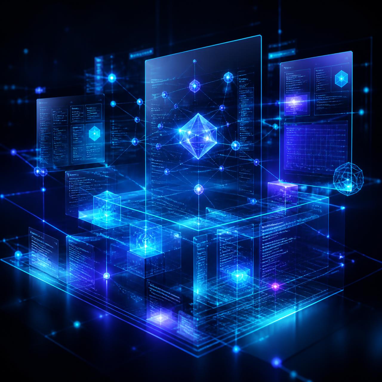 Abstract 3D visualization of interconnected software systems, data streams and cloud infrastructure